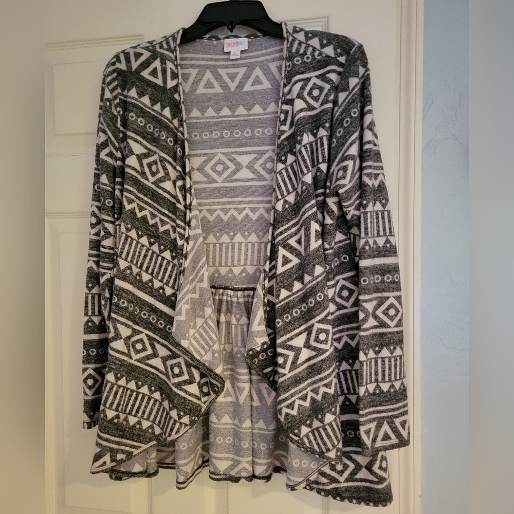 Grey and white LulaRoe Cardigan